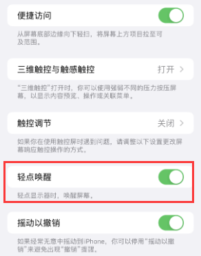 中兴镇苹果授权维修站分享iPhone轻点无法唤醒怎么办 