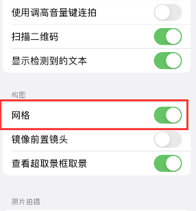 中兴镇苹果手机维修网点分享iPhone如何开启九宫格构图功能 