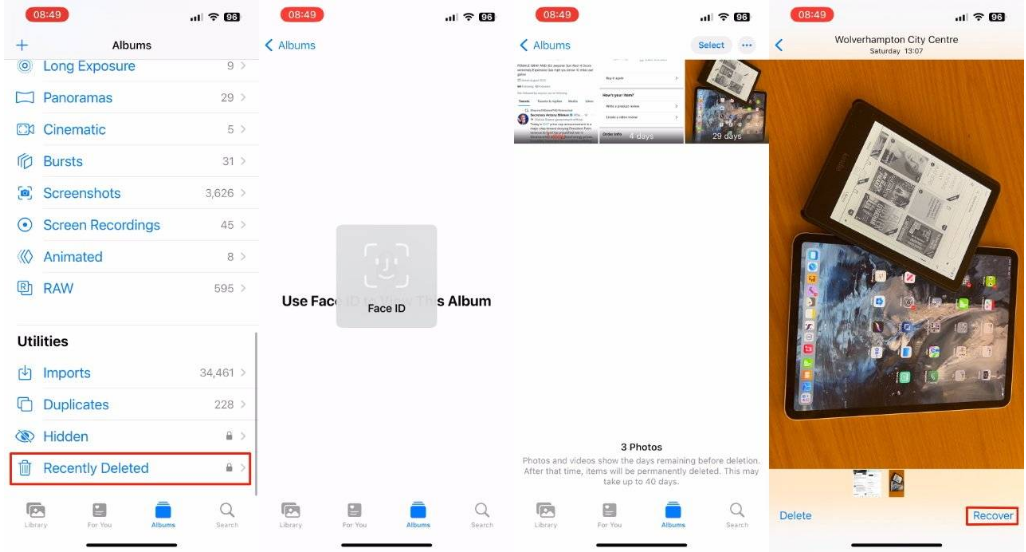 中兴镇苹果14维修分享 iPhone14 上恢复已删除的照片 