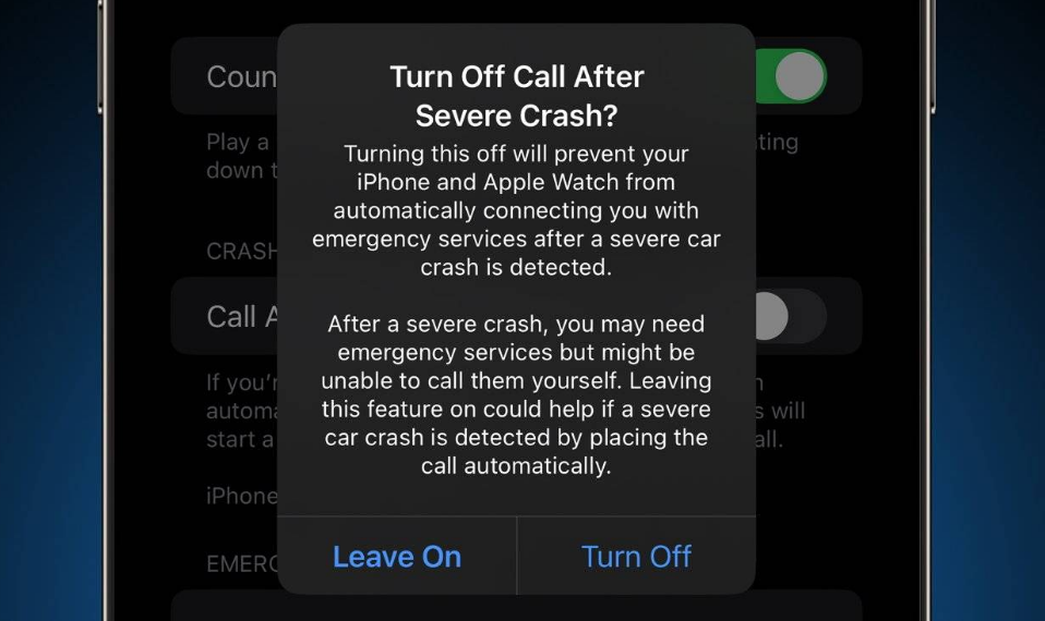 中兴镇苹果14维修分享 iPhone 14 和 Apple Watch 上关闭崩溃检测 