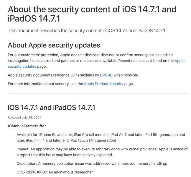 中兴镇苹果手机维修分享iOS 14.7.1 正式版更新内容及升级方法 